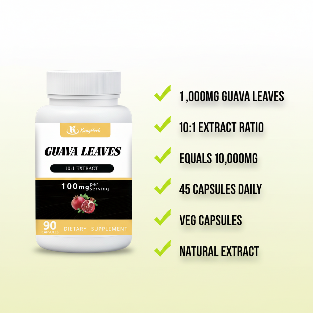 Hot Sale Private Label Dietary Supplements Natural Pure Guava Leaf Extract Capsules