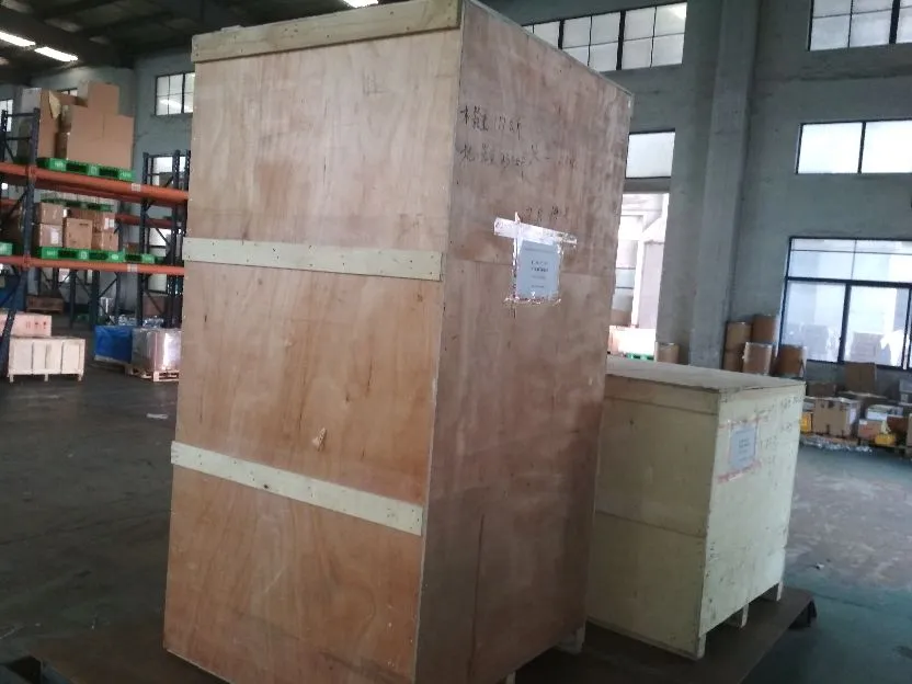 Packaged machine ready for transport