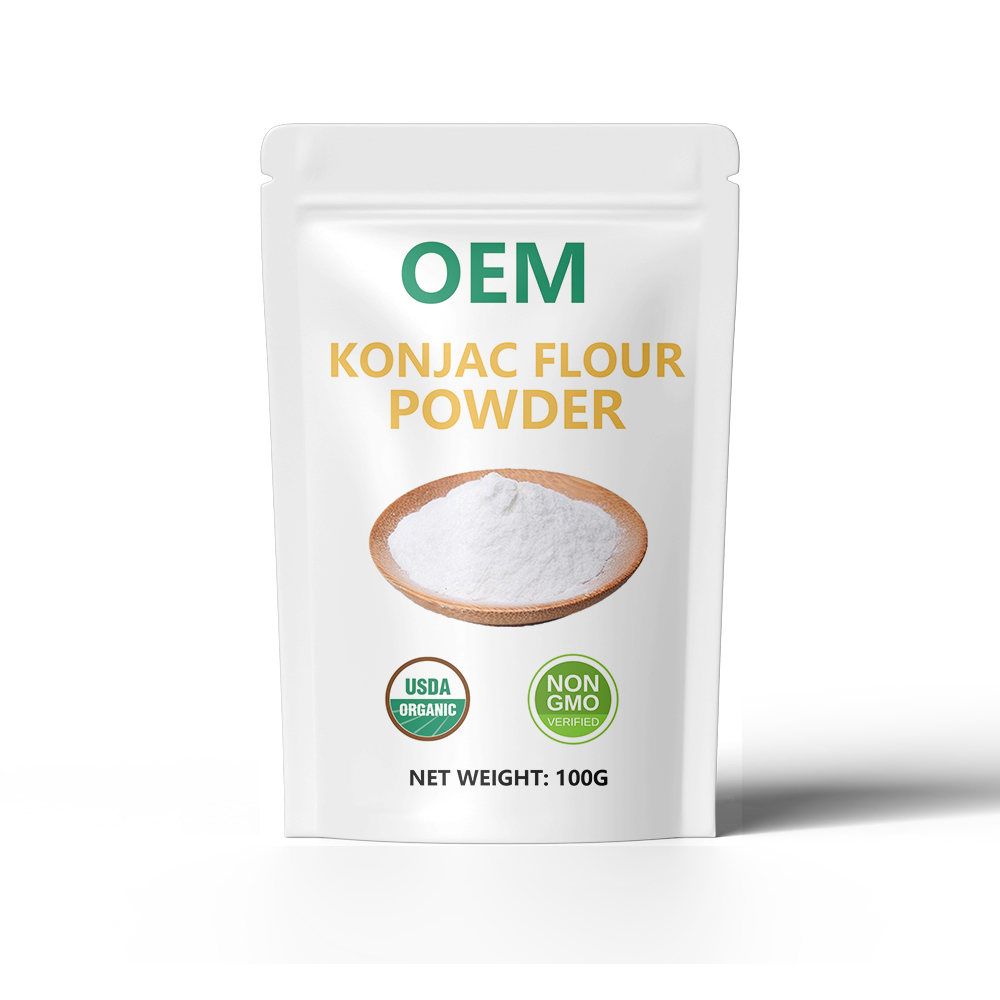 OEM/ODM Private Label Organic Natural Konjac Extract Root Powder Food Grade 100g Stock Vitamin Active Ingredient