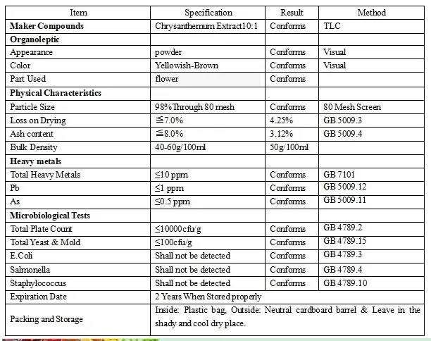 Pure Chrysanthemum Flower Extract for Herbal Supplements and Teas Free Smple Extract Powder Good Flavor