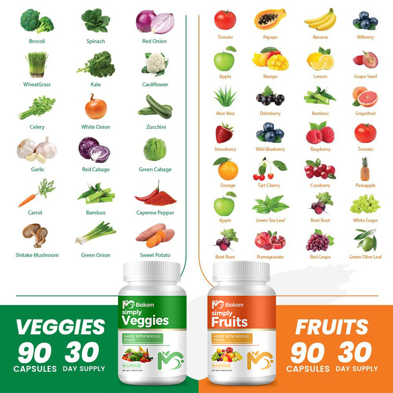 Wholesale OEM Private Label Vitamins And Minerals Herbal Extract Supplement Manufacturers Vegan Fruits And Vegetable Capsules