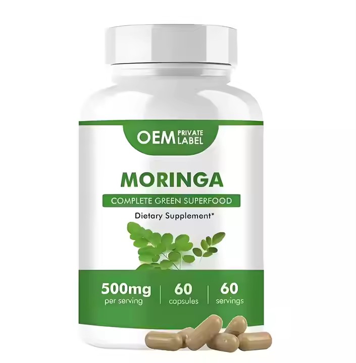 OEM Hot Selling Healthcare Moringa Leaf Extract Capsule Dietary Supplement 120Caps