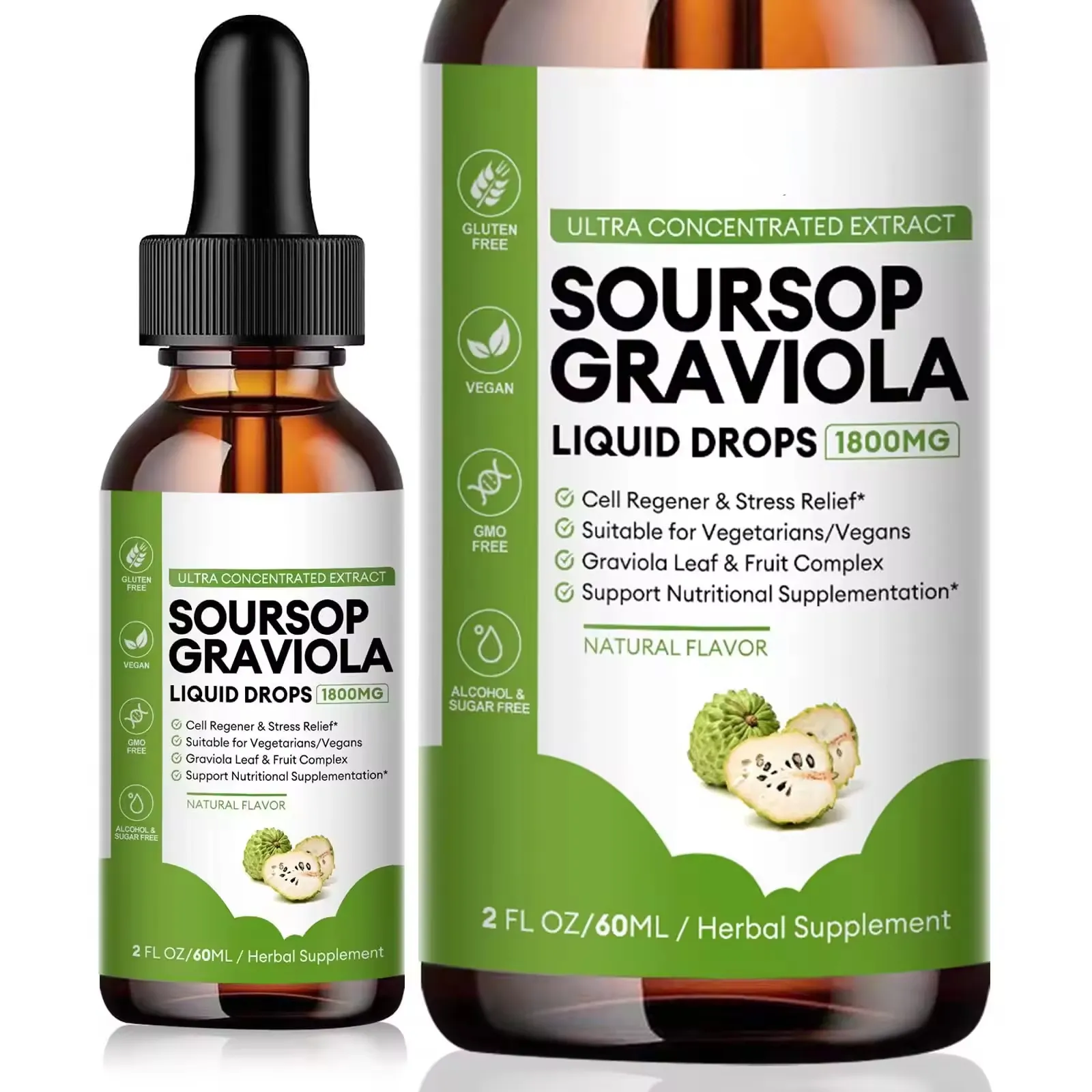 Natural Herbal Extract Fruit Flavor Private Label Herbal Supplement Soursop Leaf Extract Liquid for Adults