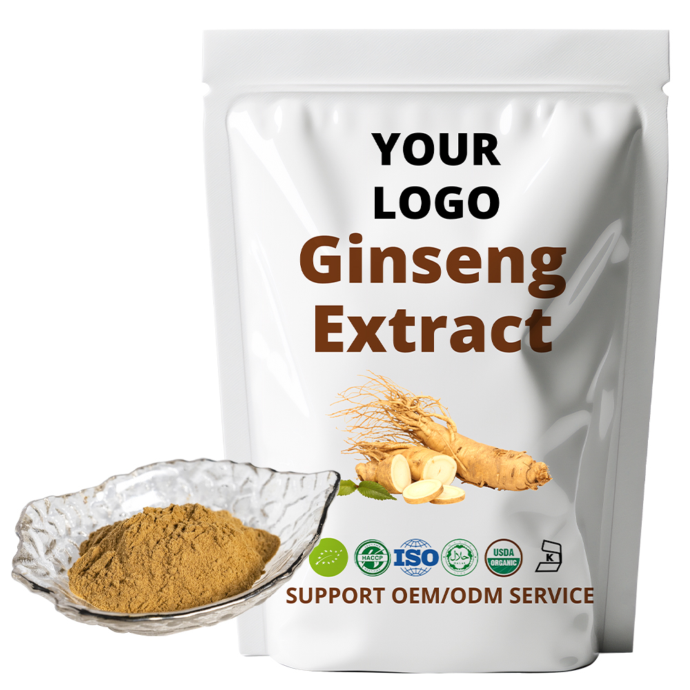 High-Quality Ginseng Powder Water-Soluble Ginseng Extract Powder Standardized 5%-80% Ginsenosides Ginsenosides MOQ 1 KG