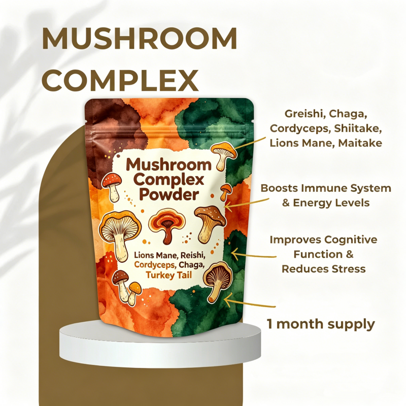 Nutritional 10 In1 Mushroom Complex Powder With Lions Mane, Reishi, Cordyceps, Chaga, Turkey Tail Mushroom Extract Powder