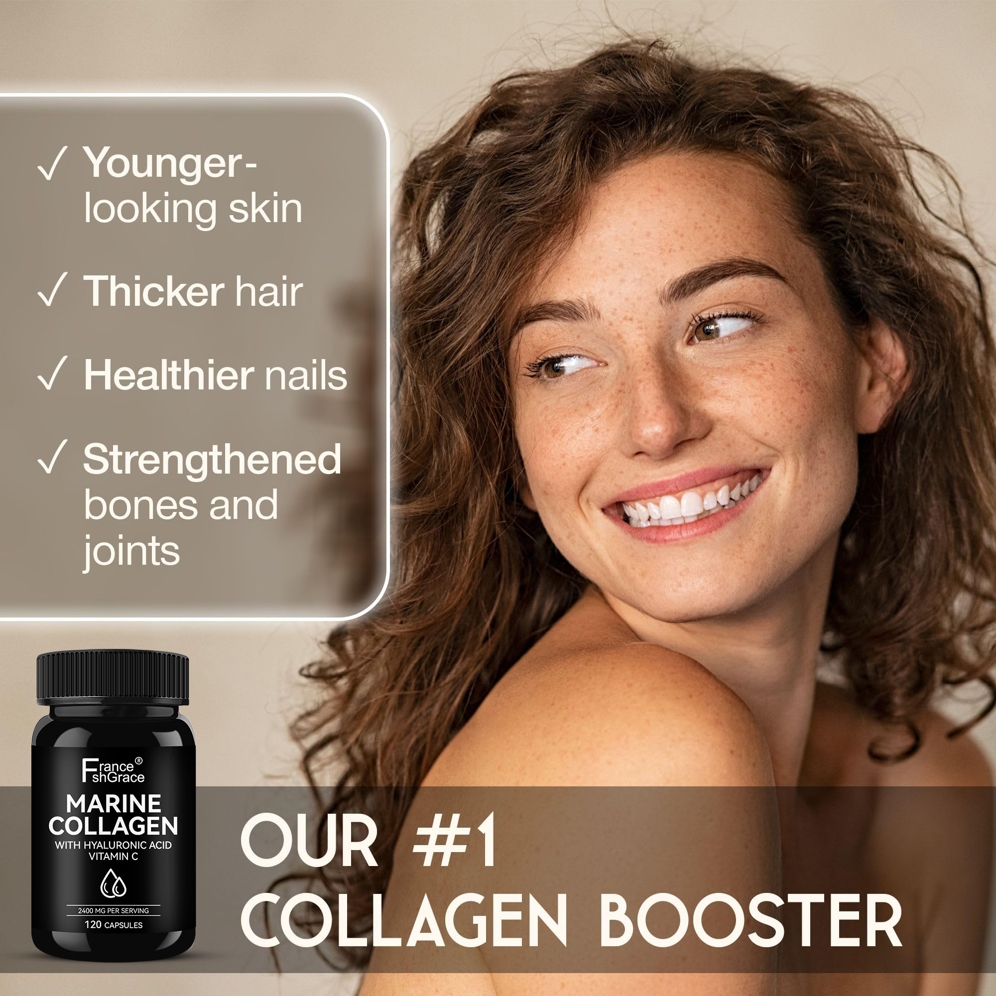 Premium Marine Collagen Plant Extracts with Hyaluronic Acid Collagen Supplement for Skin, Hair, Nails Marine Collagen Capsules