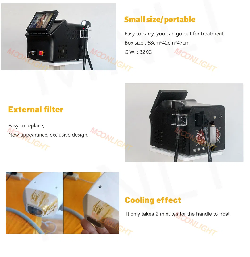 Portable Diode Laser Hair Removal Device for Beauty Salon