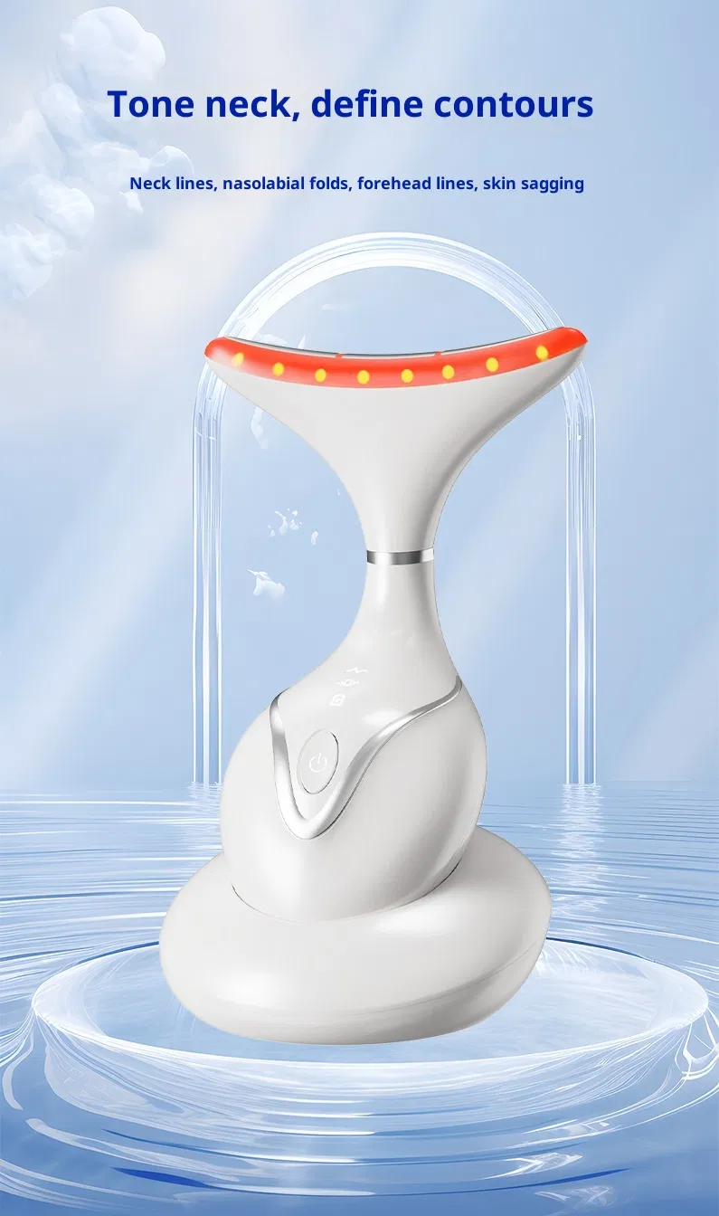 Multi-Color Beauty Light Inductive Vibration Microcurrent Electric Beauty Device Red Light Therapy for Face