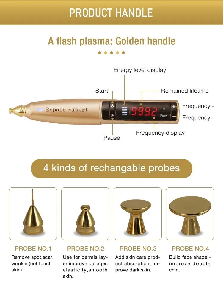 Professional Desktop Double Handles 2 in 1 Cold Plasma Pen Ozone Plasma Skin Care Anti-Wrinkle Beauty Salon Device