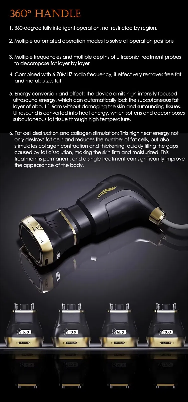 360° Multi-Dimensional Handle 22D Max Hifu Device for Face Lifting and Body Contouring