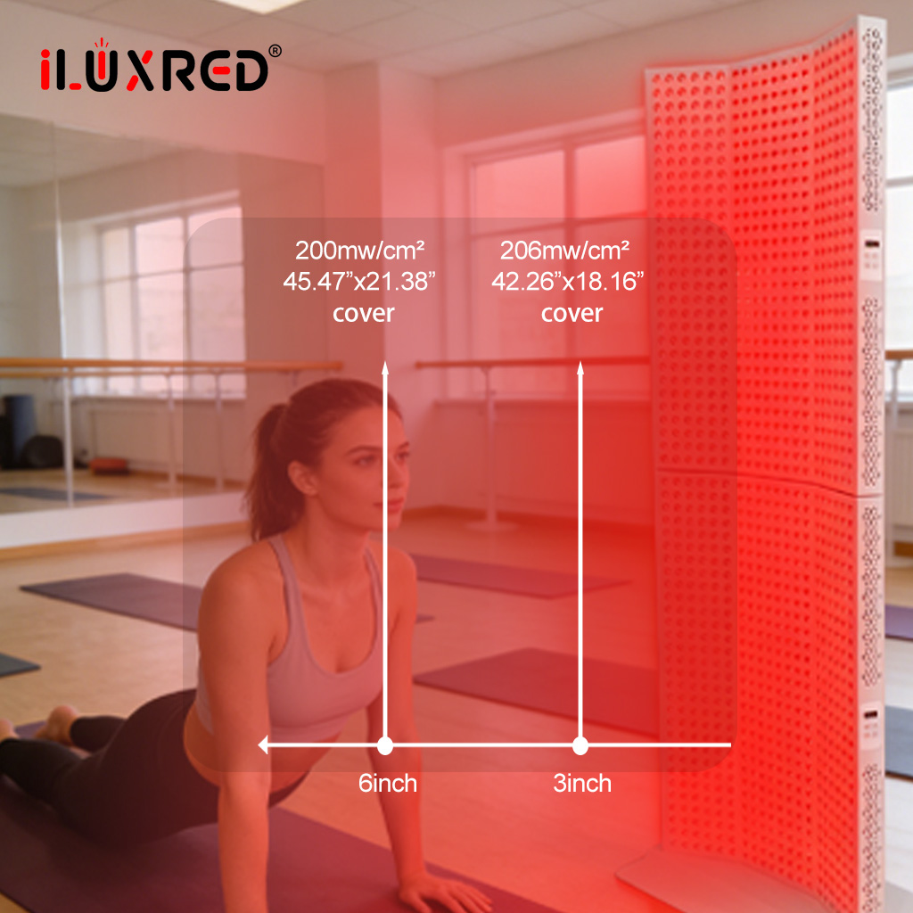 ILUXRED Smart Screen Control Red Light Therapy Panel Led Infrared Near NIR Beauty Full Body Device With Vertical Stand
