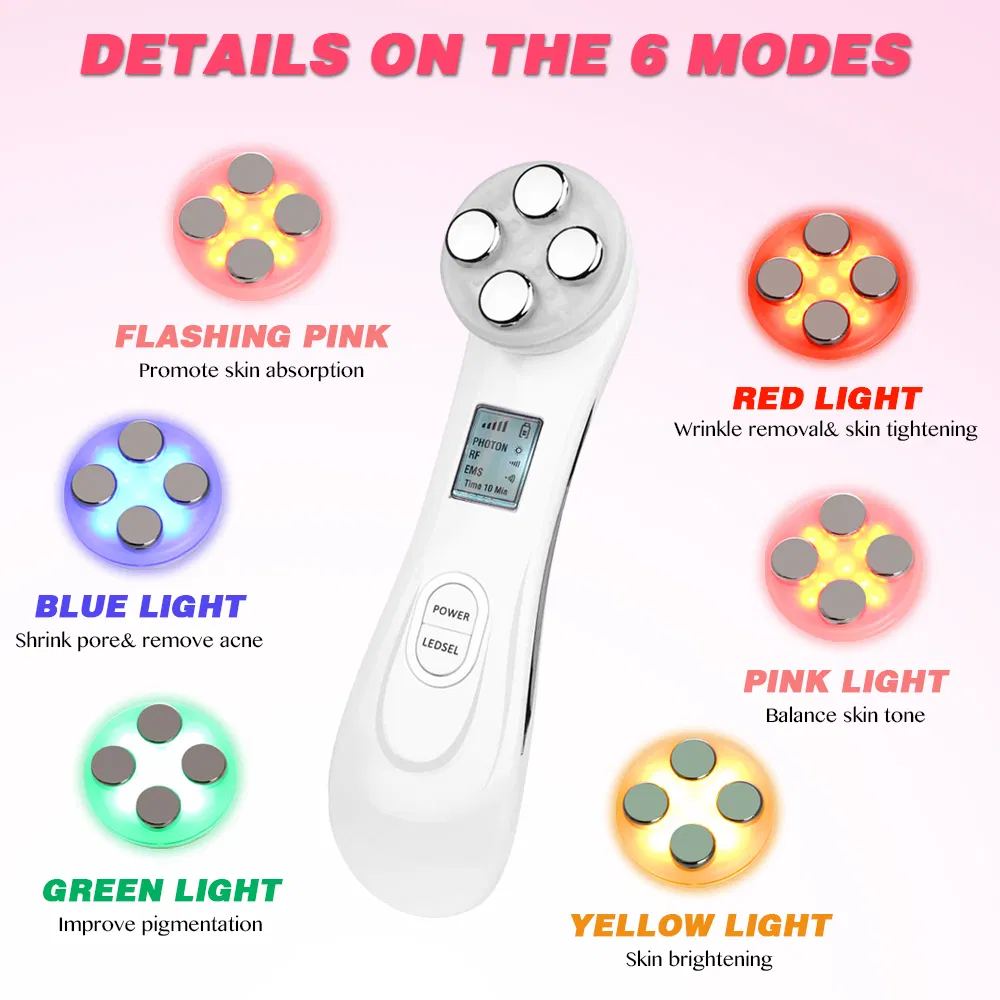 Beauty Personal Care Health Medical 5 in 1 EMS RF LED Mesotherapy Portable Facial Wrinkle Remover Ultrasonic Beauty Device