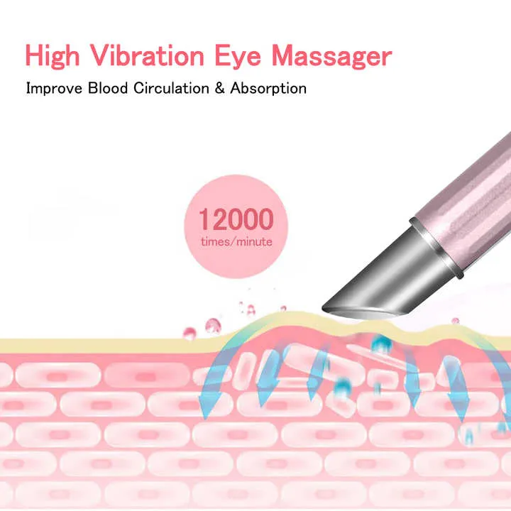 Handheld Red LED Light Electric Smart Eye Massager Beauty Device with Vibration Heating