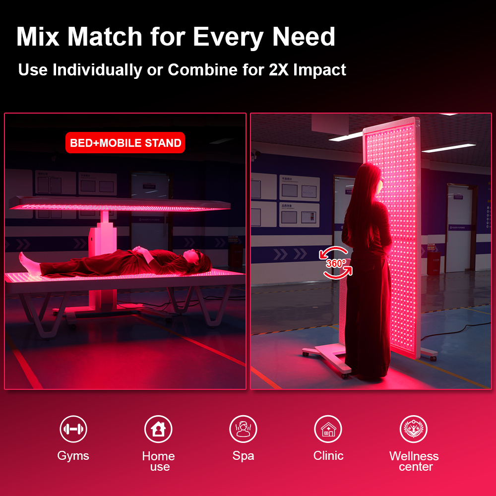 Magique Power 2 Way Use Fitness Touch Screen Remote Control Led Full Body Infrared Therapy Device Red Light Therapy Panel Bed