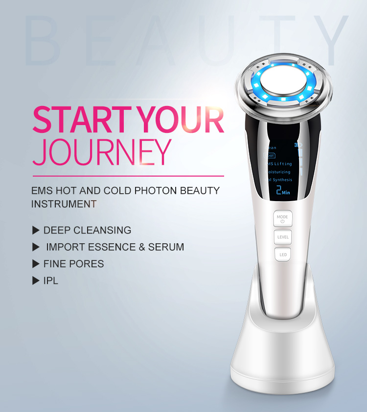 USB Rechargeable Radio Frequency Facial Machine with EMS - Anti-Aging Skin Tightening Rejuvenation Skin Care Eqipment Home Use