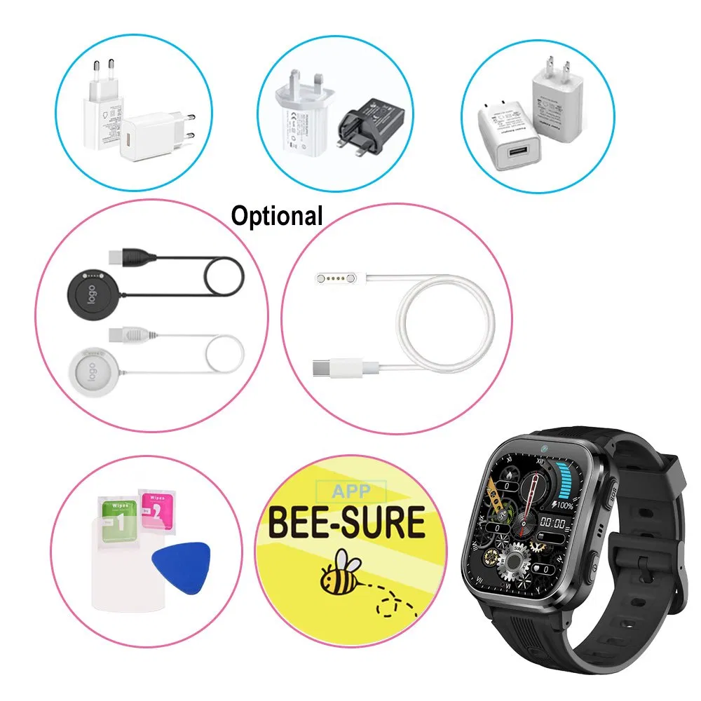 2026 new beauty waterproof 4G Children smart electronic GPS Tracking watch device with POP social media class mode D40