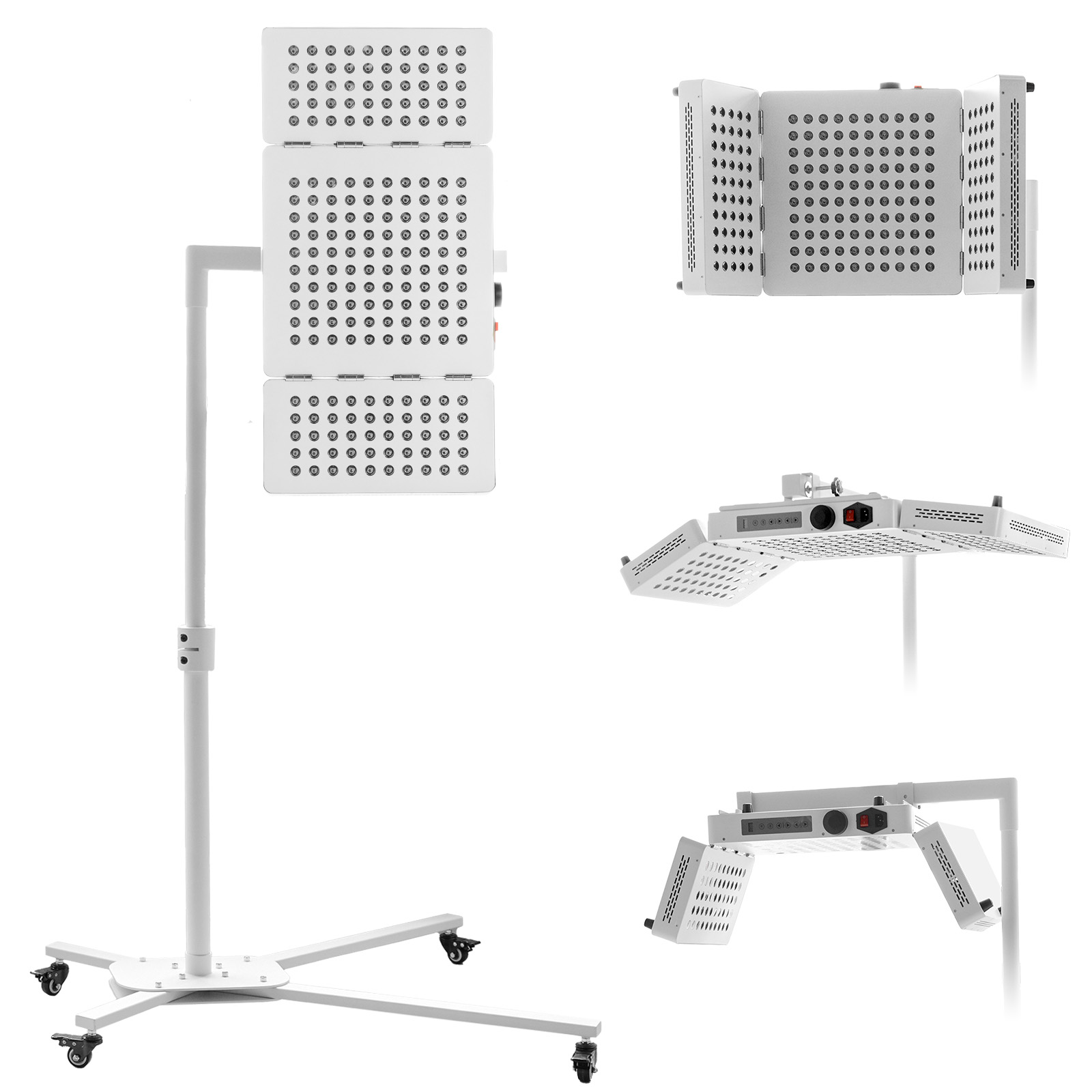 Professional Tri-Fold 1000W Dual Wavelength Red Light Therapy Panel PDT Machine for Home