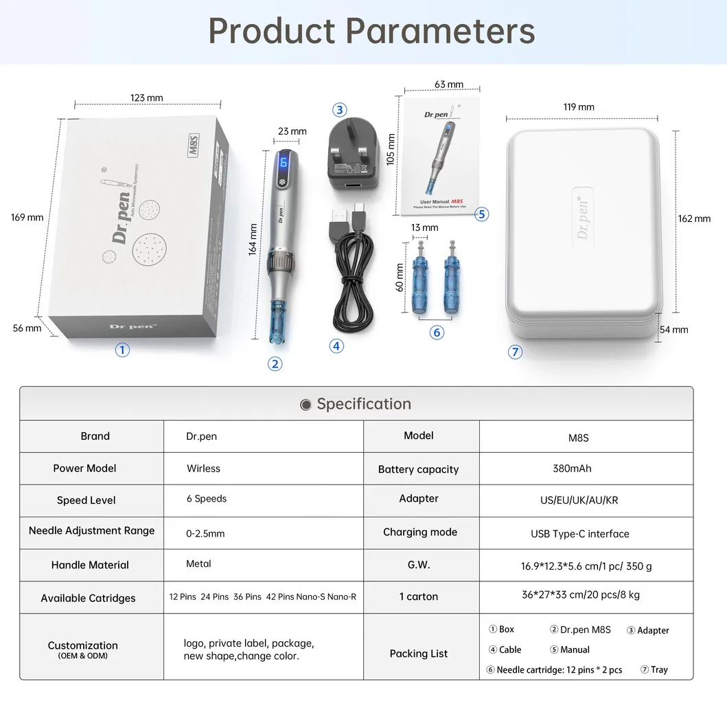 Professional Advanced M8 Microneedling Device for Skin Rejuvenation