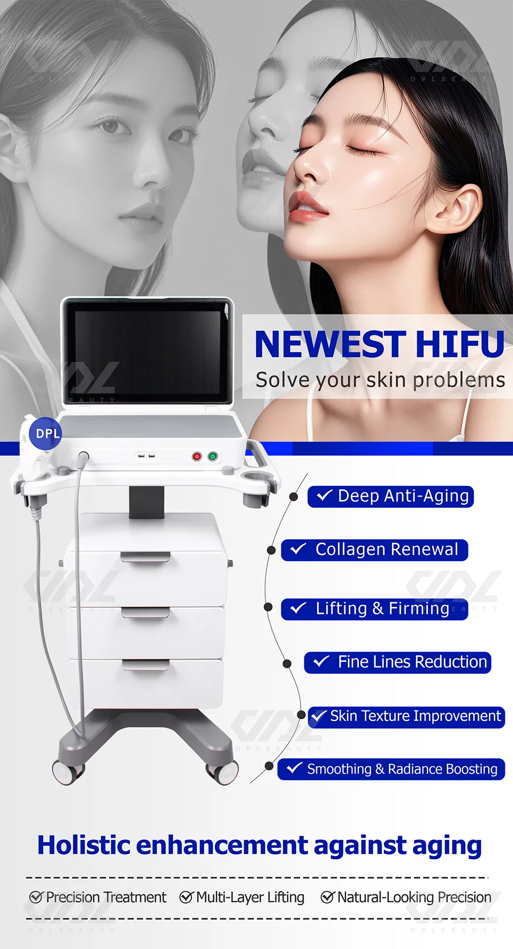 HiFi 2.0 Skin Rejuvenation Wrinkle Removal Face Lift 2400 Shoots Cartridge Anti-Aging Hefu Beauty Device