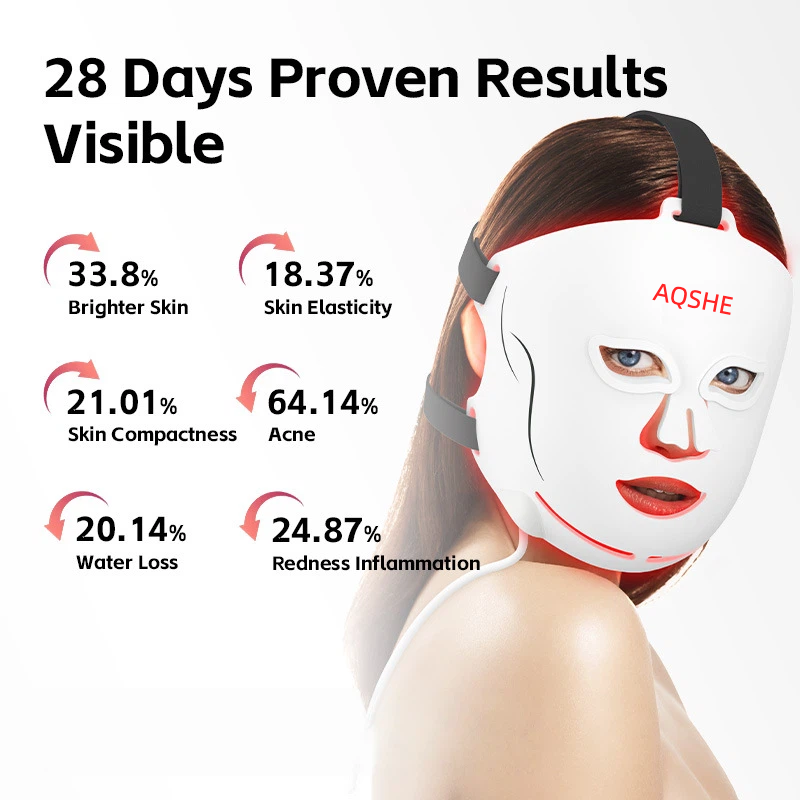 AQSHE M2 Mask 400LEDS 5 Wavelength 460 590 633 830 1072nm Led Face Infra Red Light Therapy for 4 Chips Facial Mask Device Spa