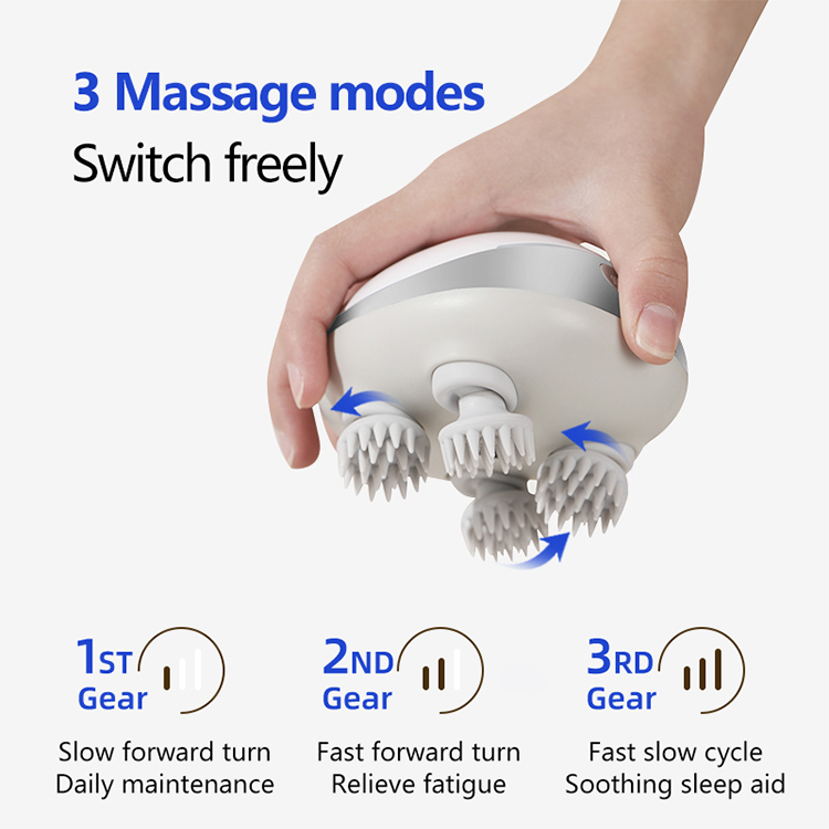 Electric Smart Head Scalp Massager Health Care Relax Neck Body Massage Kneading Vibrating Device Red Light Nourishes Hair