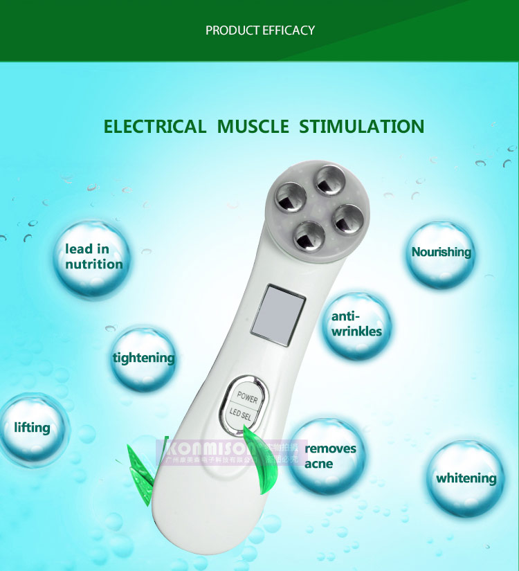 Portable Ems Radiofrequency Facial Massager 5 in 1 Led Skin Tightening Device