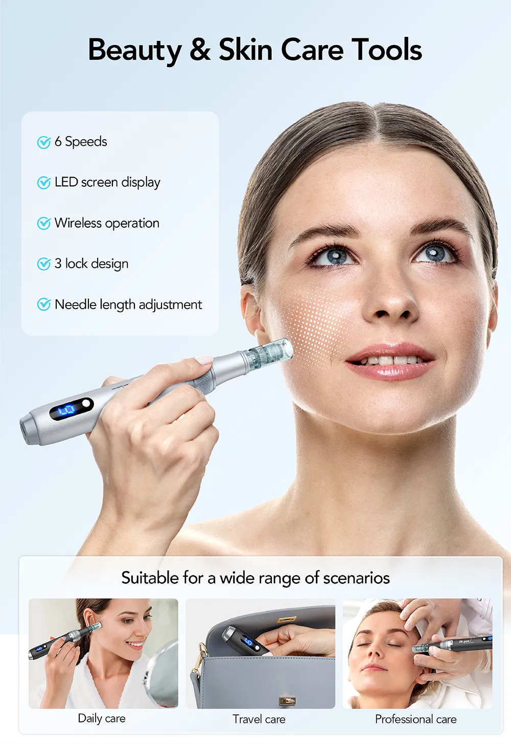Professional Microneedling Device for Skin Renewal and Rejuvenation