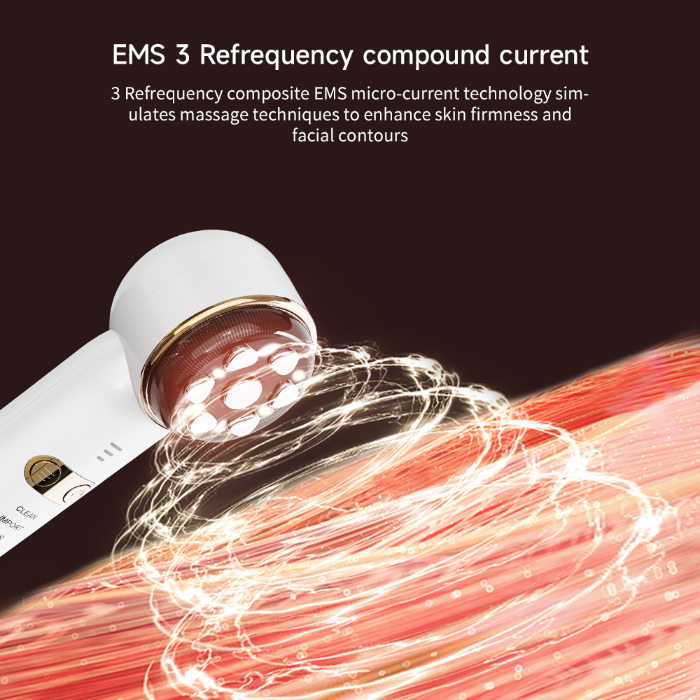 Mini LED Photon Skin Tightening Ultrasonic Clean EMS Face Lift Radio Frequency RF Beauty Home Use Machine