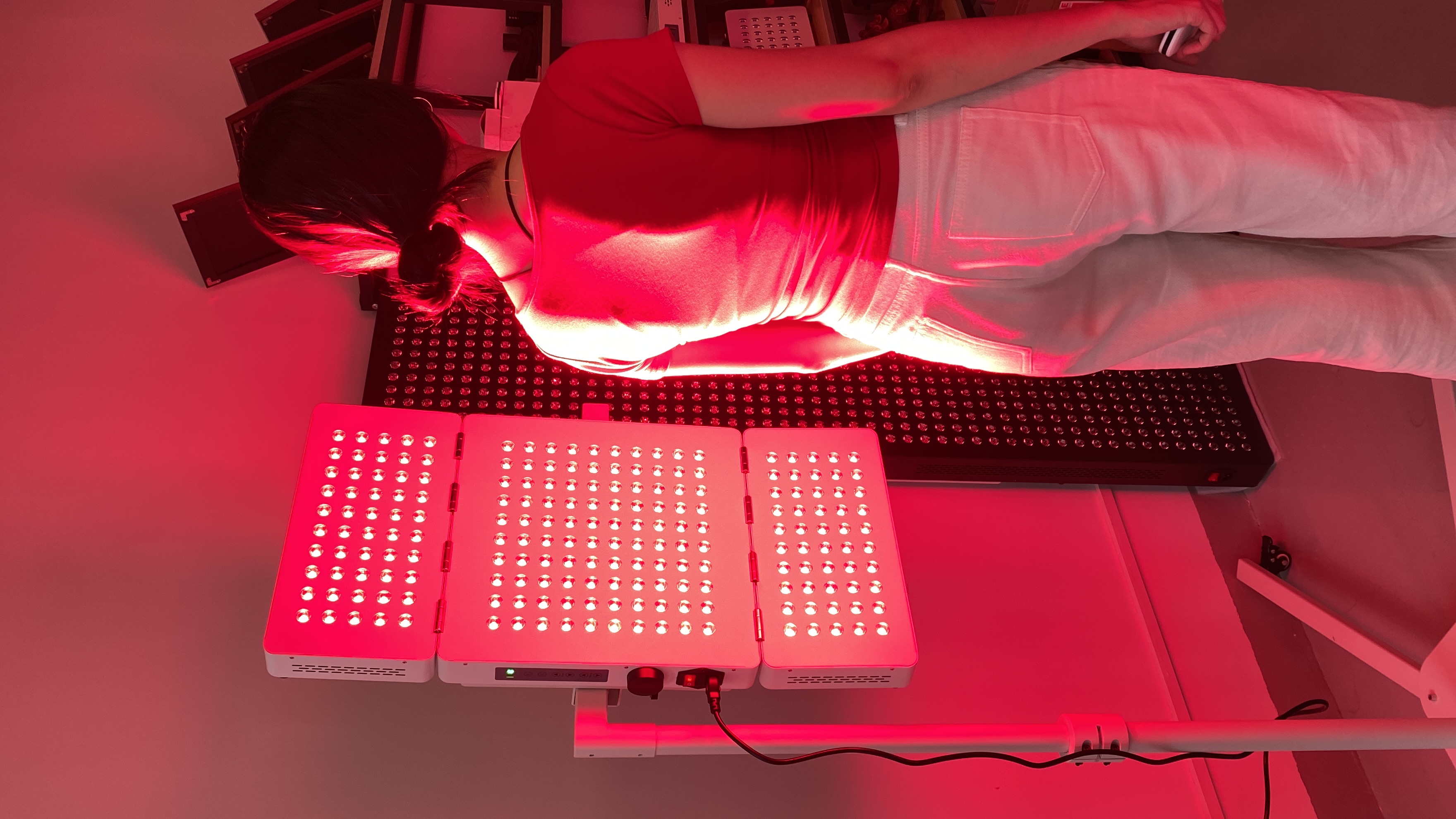 Professional Tri-Fold 1000W Dual Wavelength Red Light Therapy Panel PDT Machine for Home