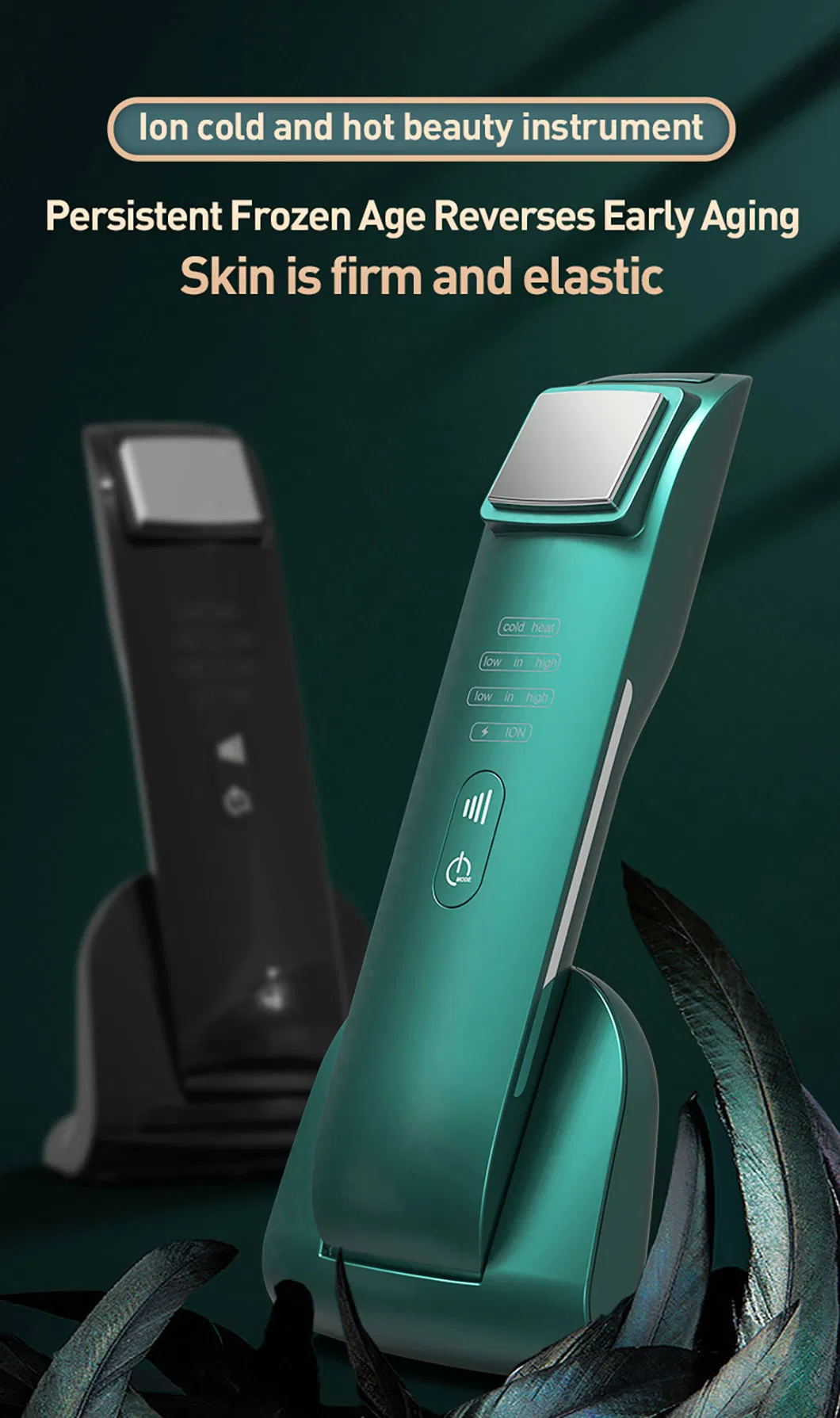 Customized Household EMS Microcurrent Vibration Ion Hot and Cold Anti-Wrinkles Beauty Device