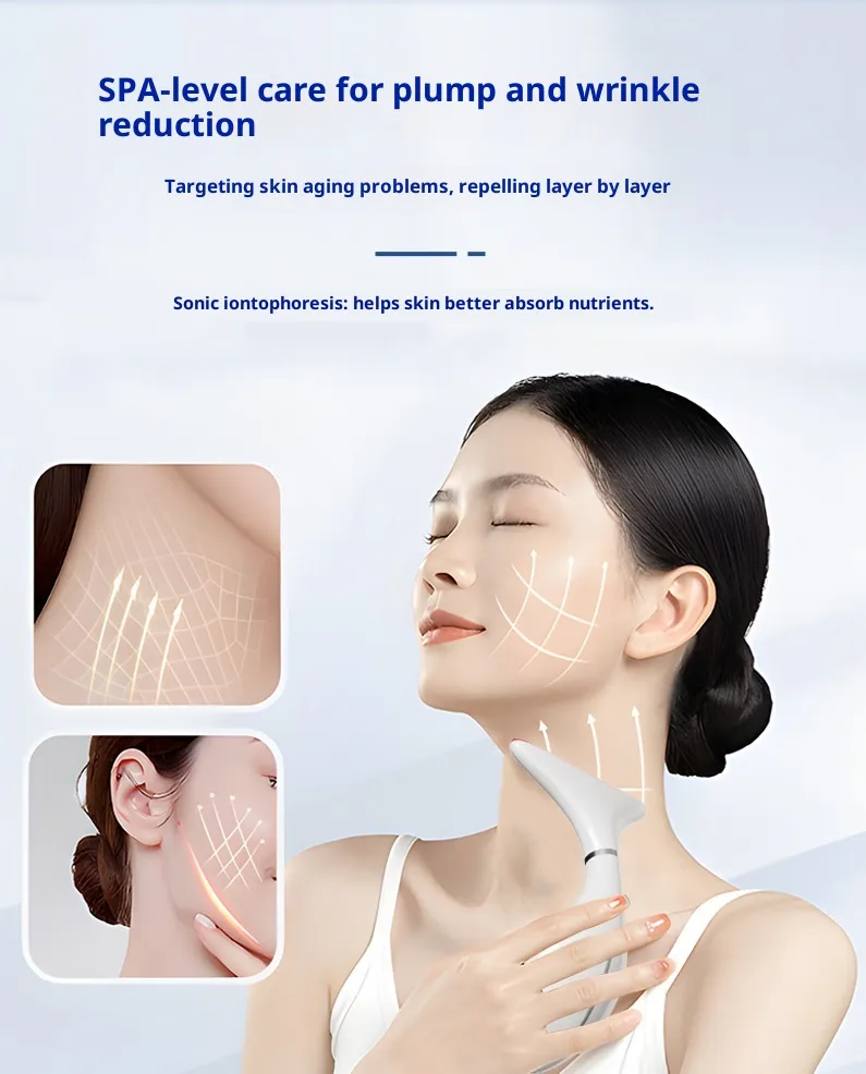 Multi-Color Beauty Light Inductive Vibration Microcurrent Electric Beauty Device Red Light Therapy for Face