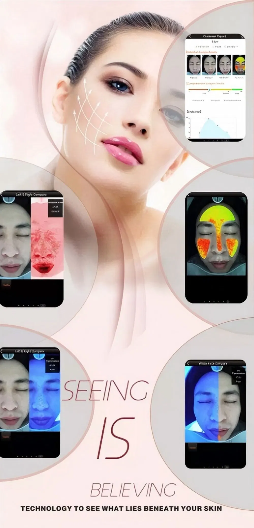 Non-Invasive Facial Mirror Device for Comprehensive Skin Analysis & Beauty Management