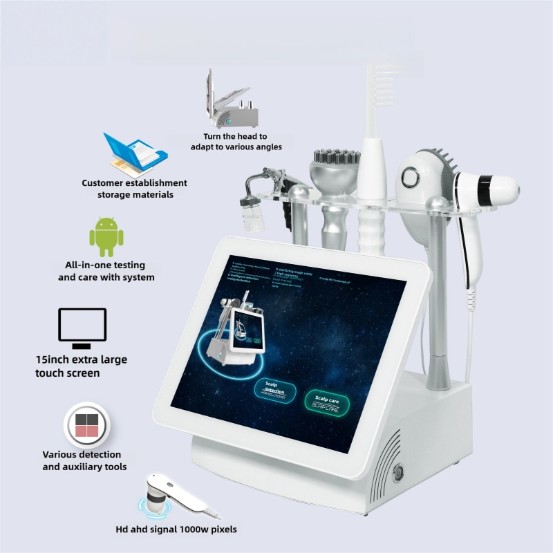 5-in-1 Scalp Tester LED Magnifying Glass HD Screen AI Intelligence Detection US Compatible Multifunctional Scalp Health Care
