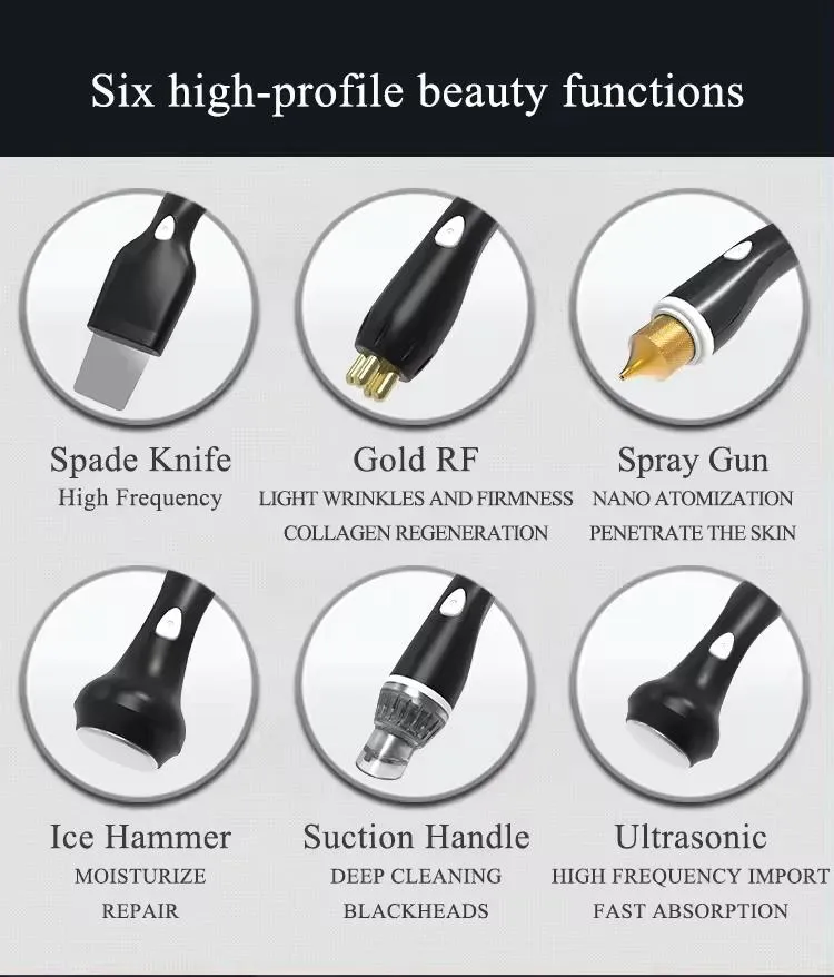 Black Hydro Beauty 7 in 1 Smart Ice Blue Skin Care Device