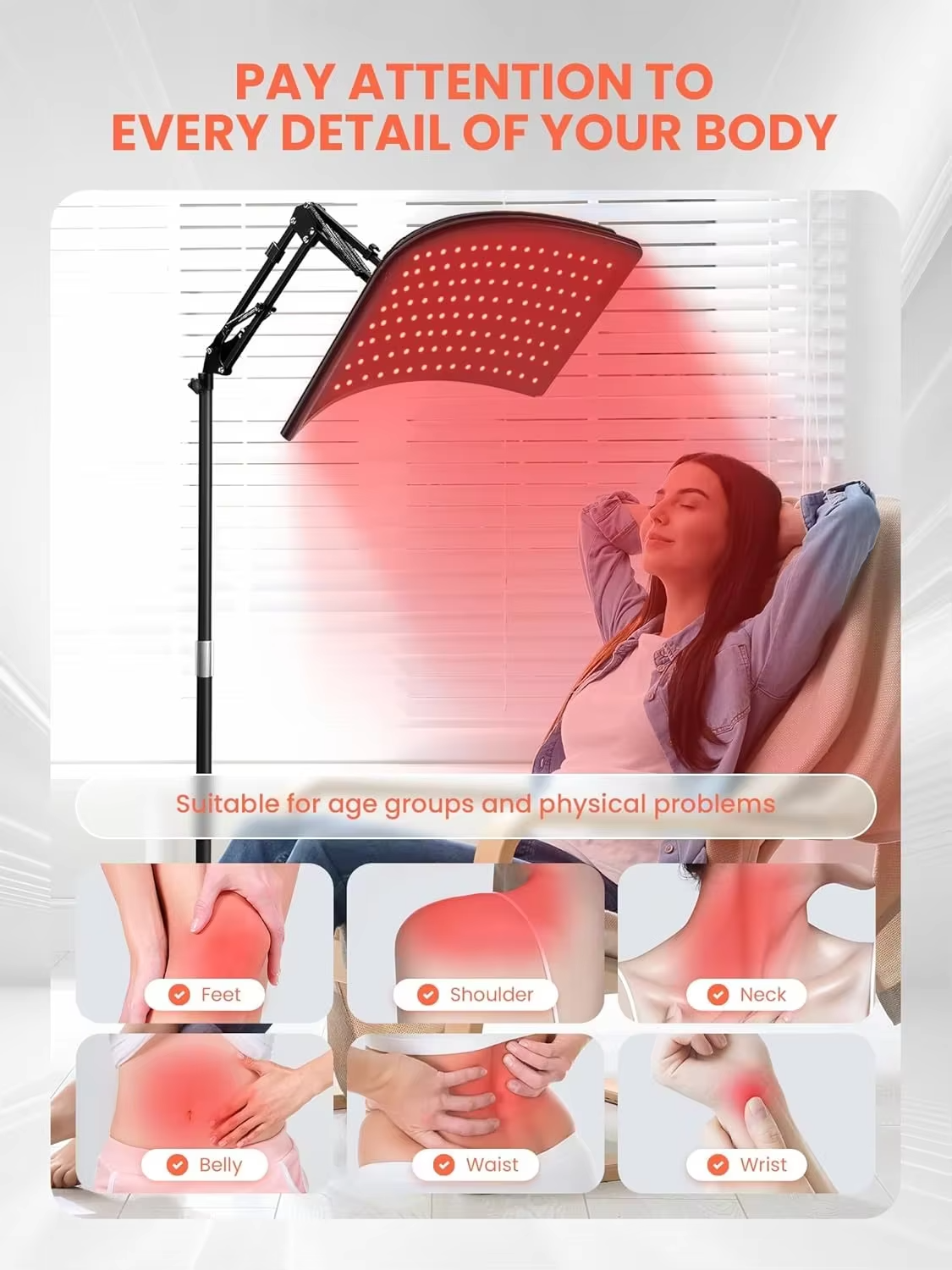 Hot Selling Red Light Therapy Red Light Wrap Infrared Light Therapy Lamp With Stand Therapy Lamp for Body and Face