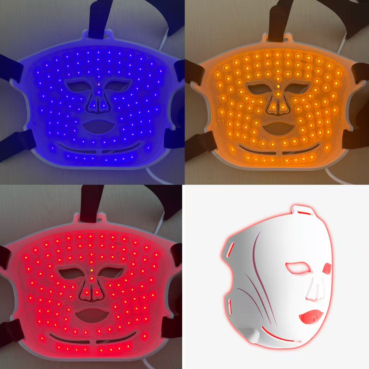 AQSHE M2 Mask 400LEDS 5 Wavelength 460 590 633 830 1072nm Led Face Infra Red Light Therapy for 4 Chips Facial Mask Device Spa