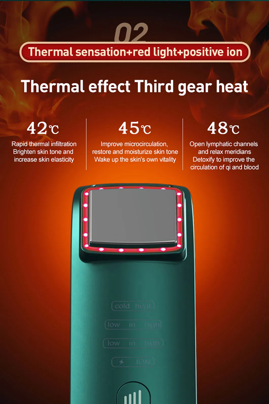 Customized Household EMS Microcurrent Vibration Ion Hot and Cold Anti-Wrinkles Beauty Device