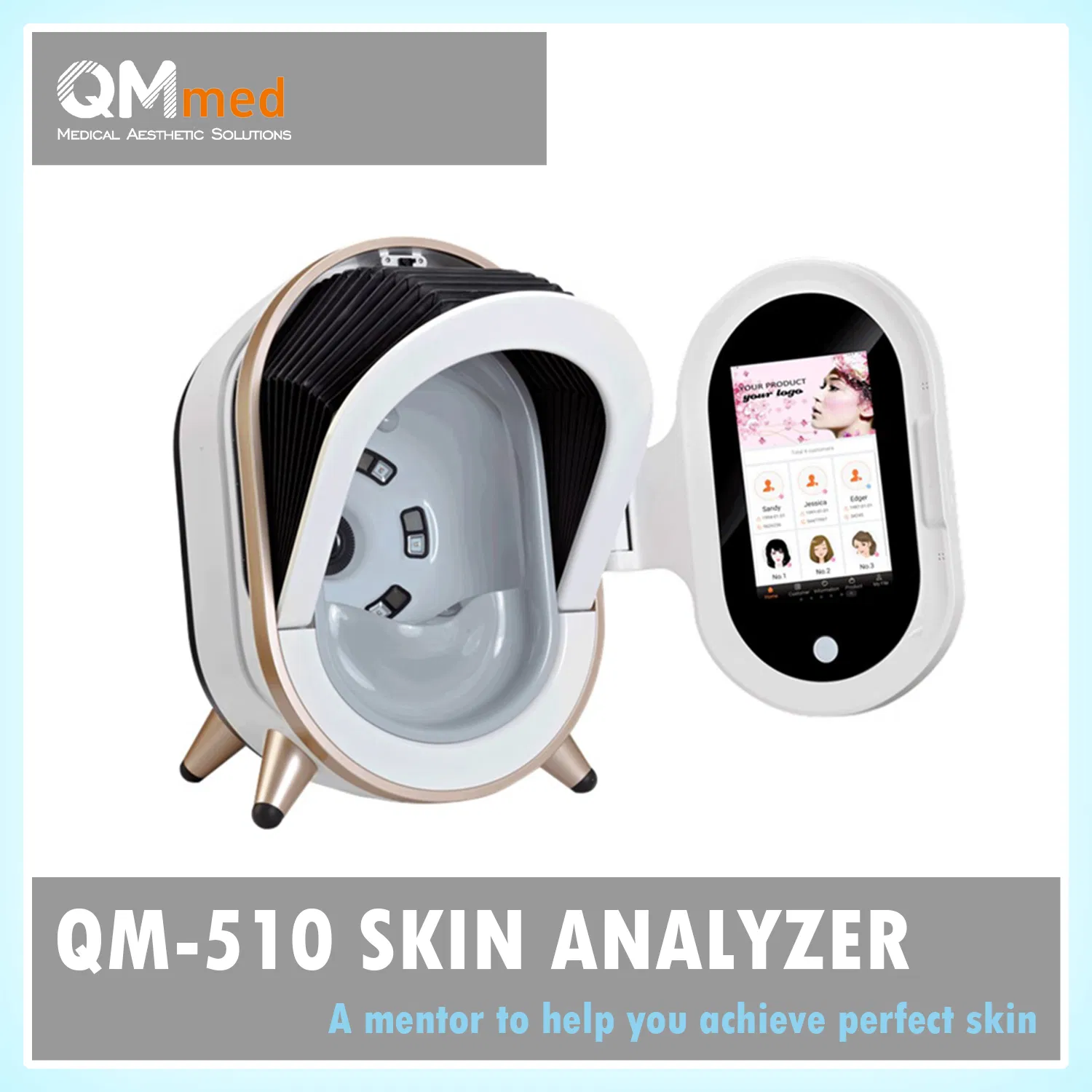 Non-Invasive Facial Mirror Device for Comprehensive Skin Analysis &amp; Beauty Management