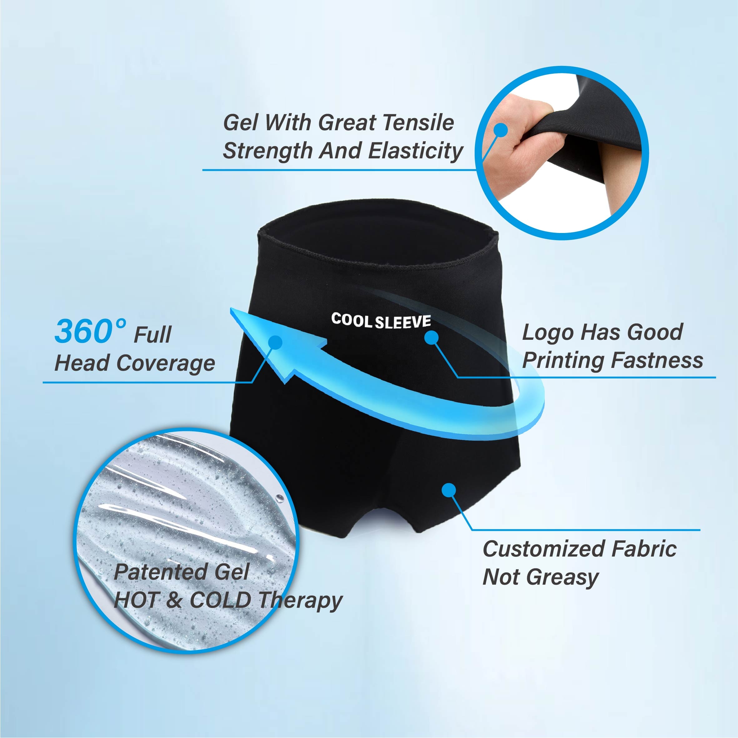 CSI 360&deg; Full Coverage Reusable Hot &amp; Cold Therapy Migraine Relief Cap Eye Masks