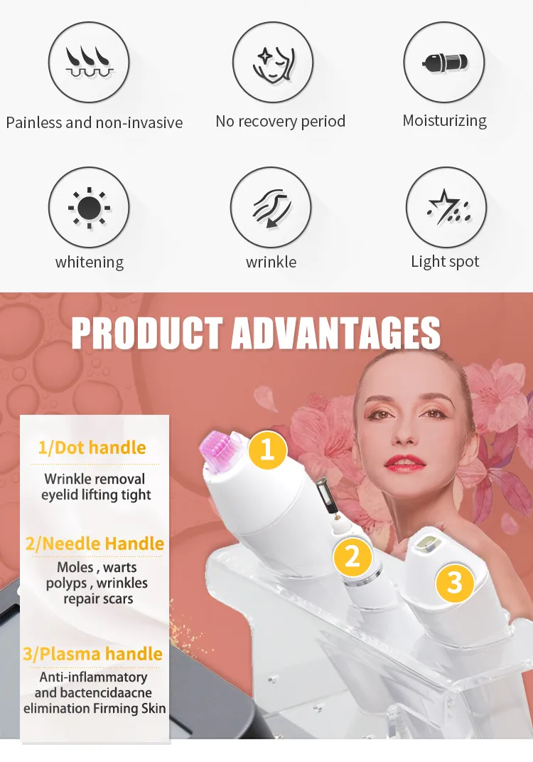 Advanced Fractional Cold Plasma Facial Treatment Device for Beauty