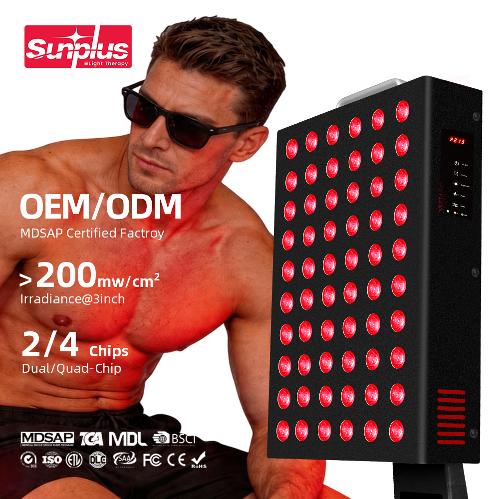 SunPlus Home Use Desktop Pdt Machine Led Face 300W Red Infrared Light Therapy Machine Device Panel Dual Chip 660nm 850nm
