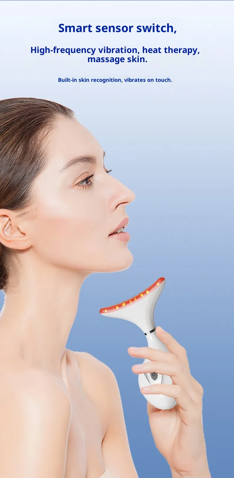 Multi-Color Beauty Light Inductive Vibration Microcurrent Electric Beauty Device Red Light Therapy for Face