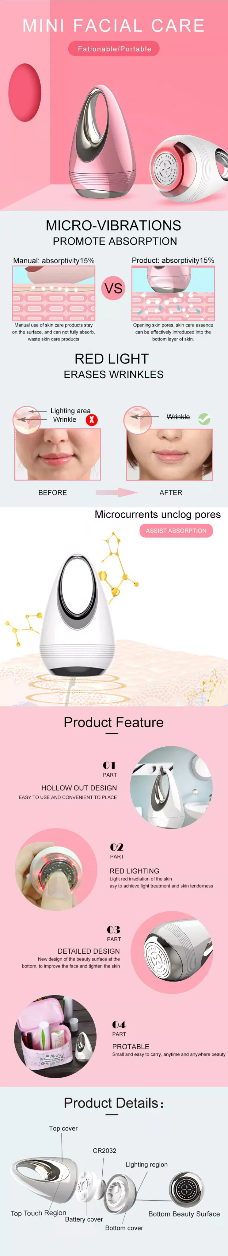EMS Facial Eye Massager Face Lifting Beauty Device for Anti-Aging Wrinkle Removal