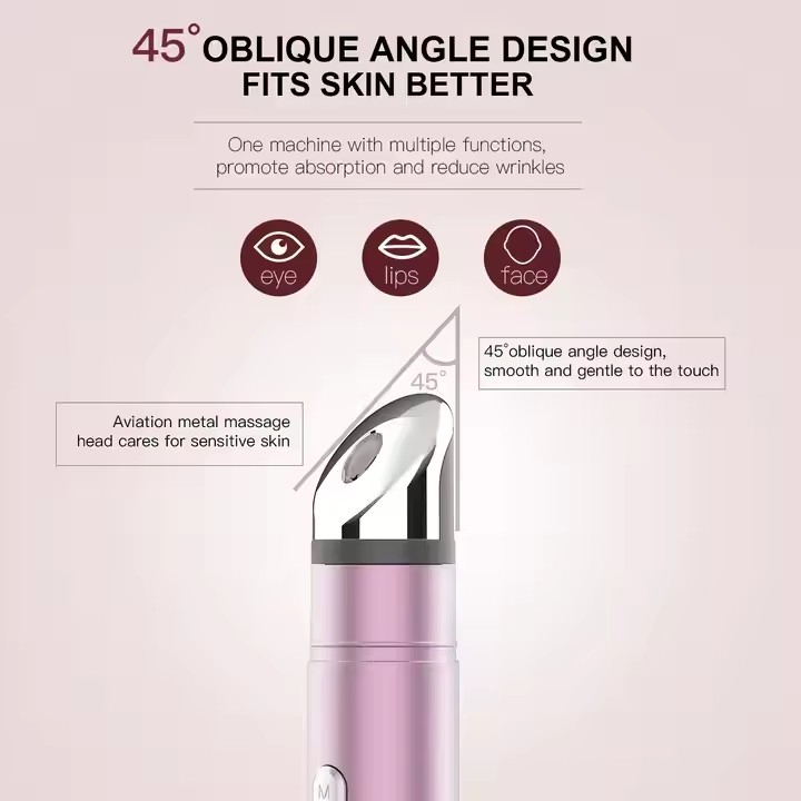 Handheld Red LED Light Electric Smart Eye Massager Beauty Device with Vibration Heating