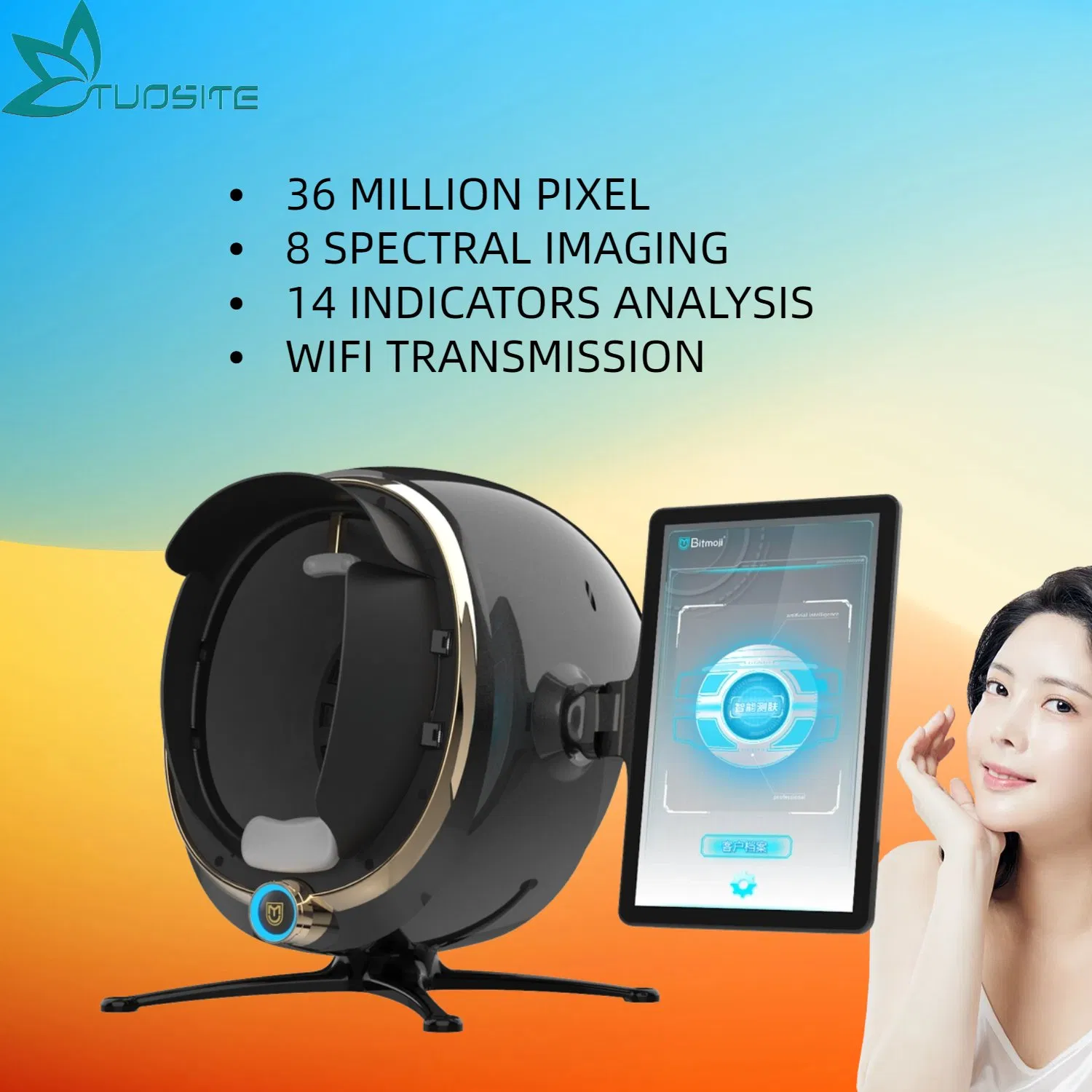 Portable 3D Beauty Face Skin Analyzer Equip Analysis Facial Care Skin Analyzer Salon Machines Skin Test Device Price for Sale