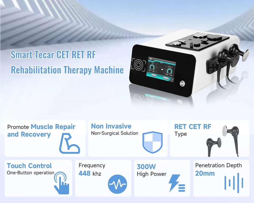Professional Tecar Therapy Pain Removal Ret and Cet Handles Physiotherapy Treatment Smart Tecar Beauty Device