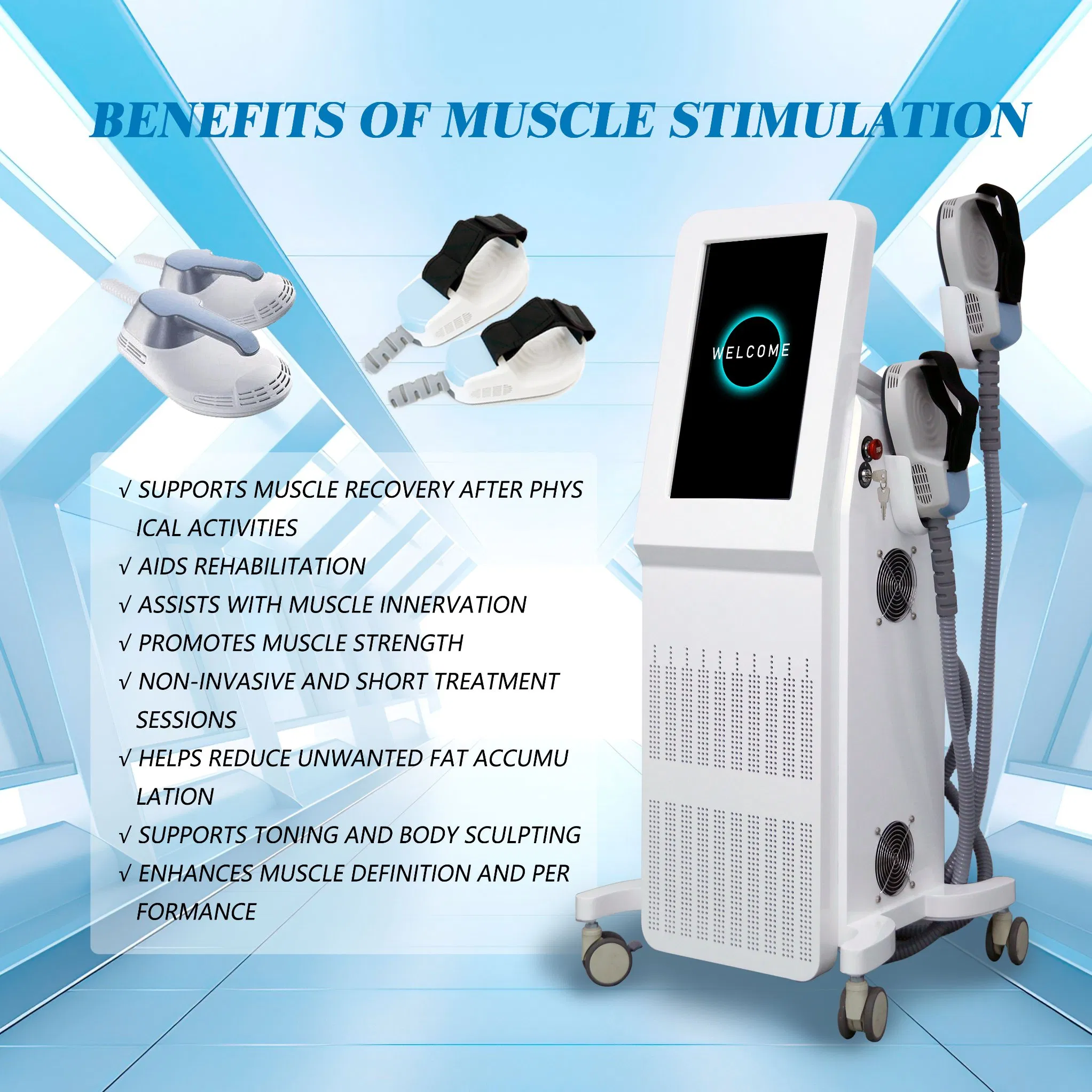 Km Electromagnetic Muscle Stimulator Body Contouring Device