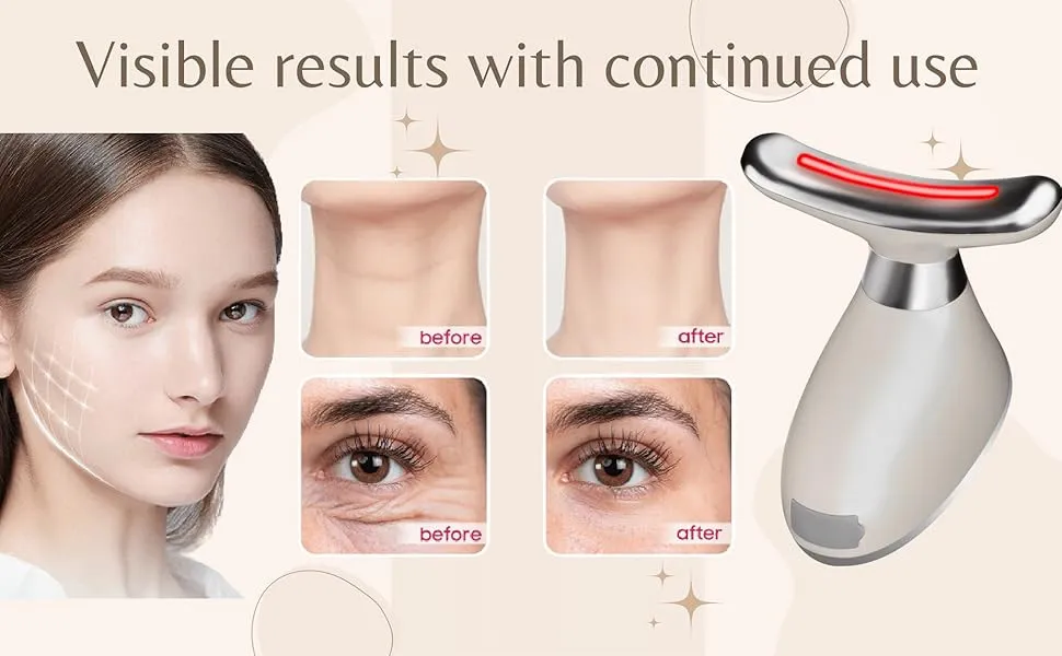 Red Light Therapy for Face 160° Curve Massege Head EMC Microcurrent Lightweight Portable Electric Beauty Device