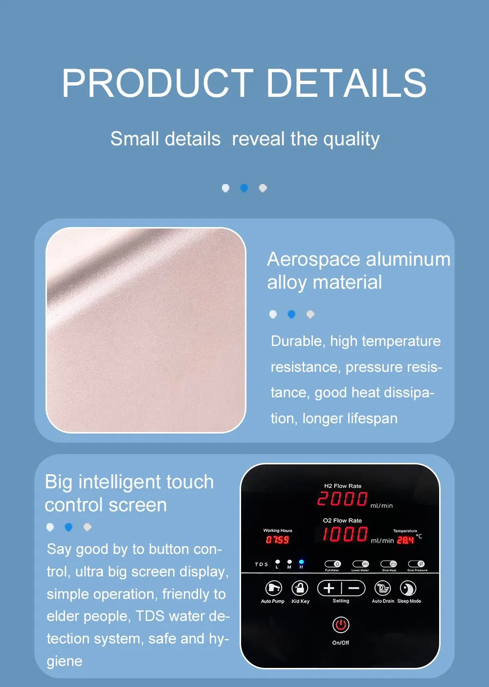 Portable H2 Breathing Machine Hydrogen Absorber Hydrogen Gas Generation Device for Beauty