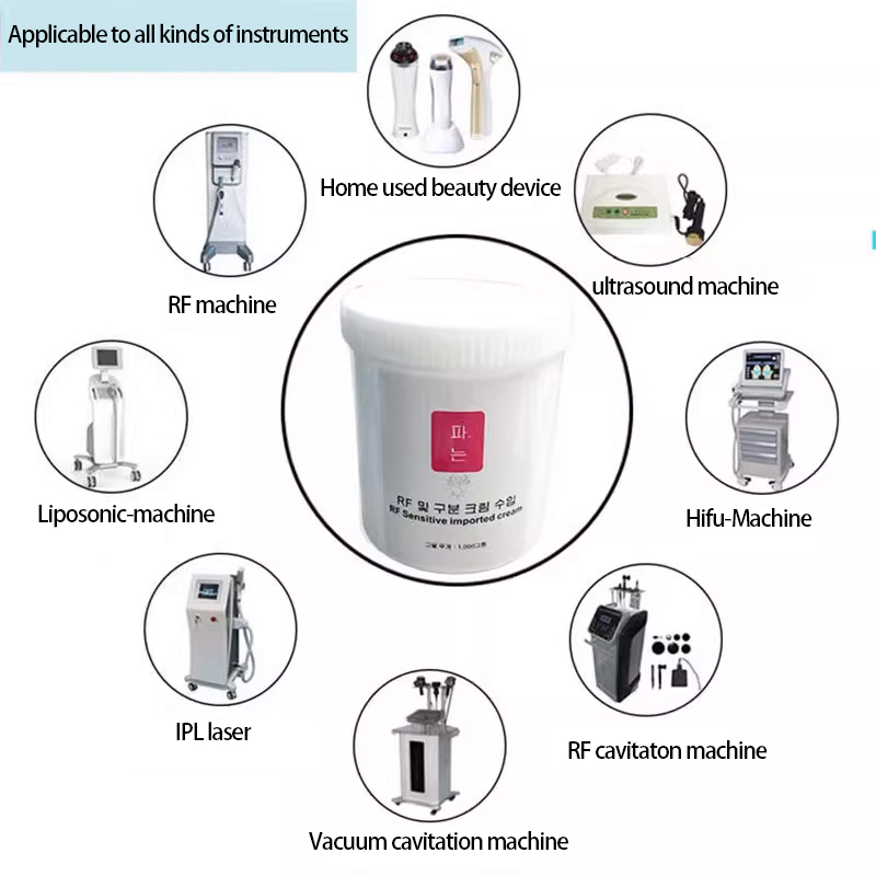Professional Salon Used Conductive Gel Radio Frequency Massage White Cream RF Ultrasound Cavitation Laser Beauty Machine 1000g